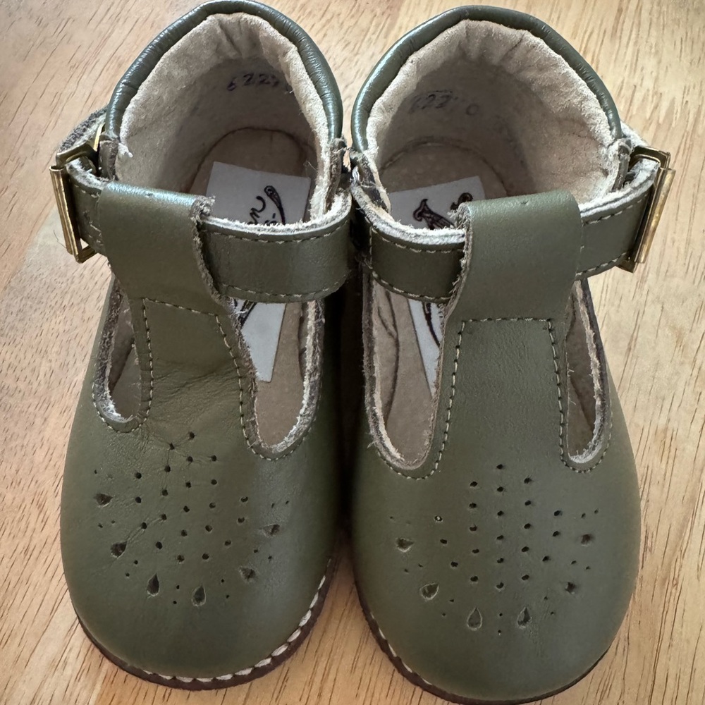 Stylish Olive Toddler Dress Shoes with Buckle